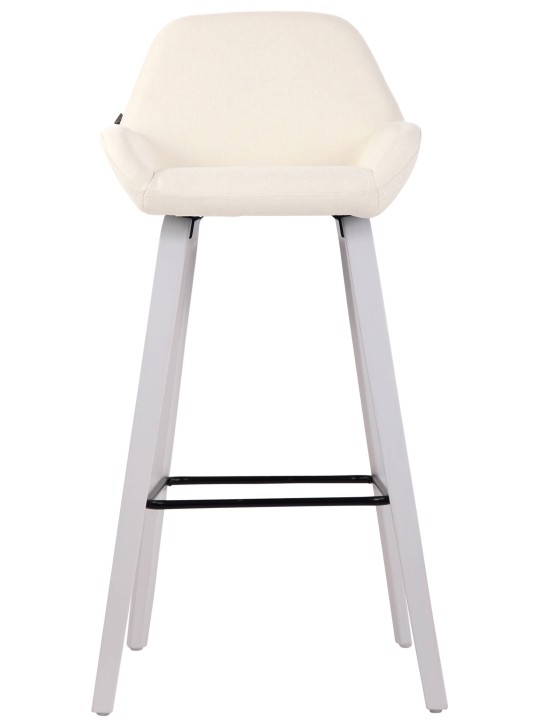 Barová stolička Newnan látka 4-nohý rám (dub), krémová