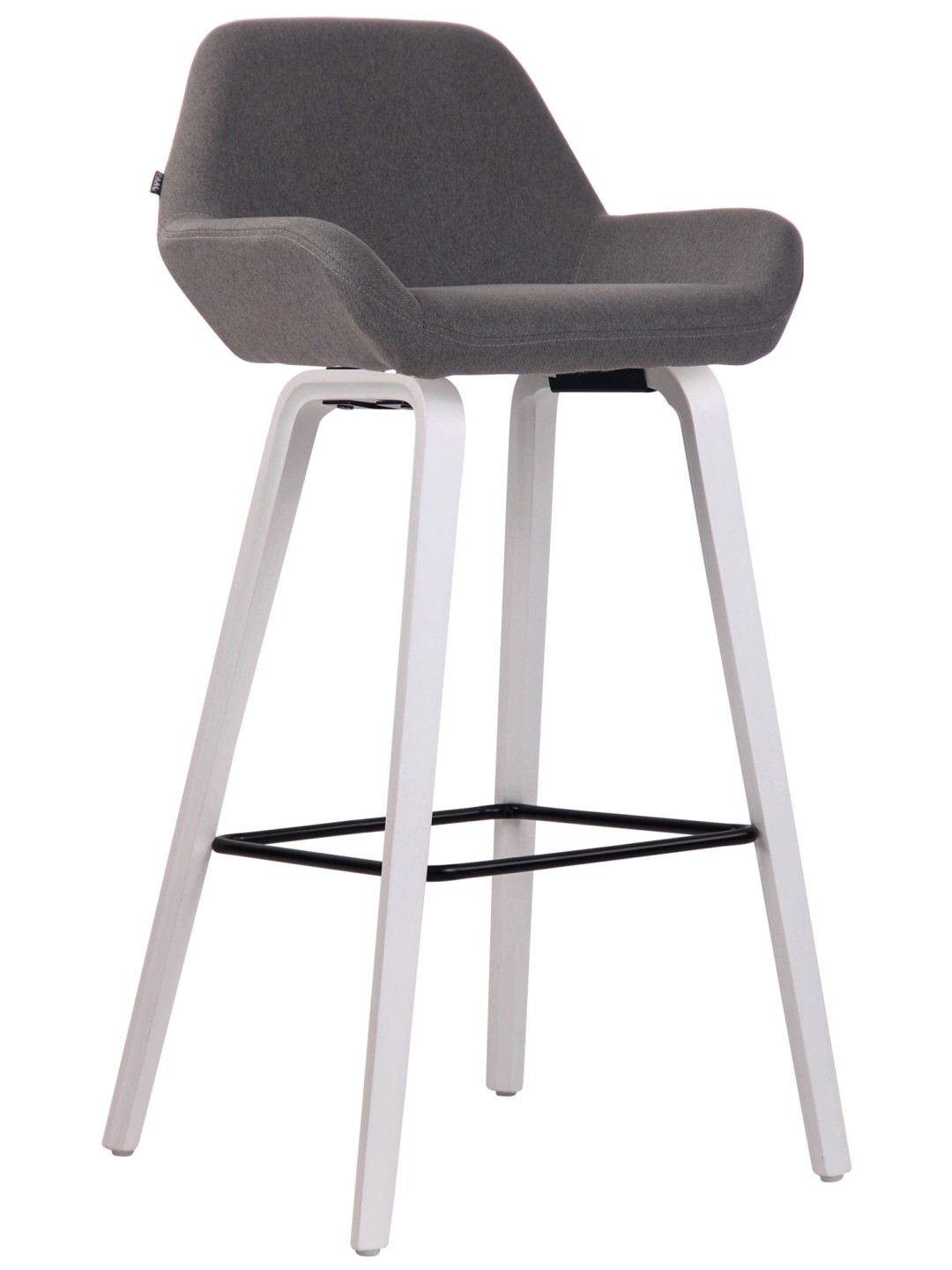 Barová stolička Newnan látka 4-nohý rám (dub), tmavosivá