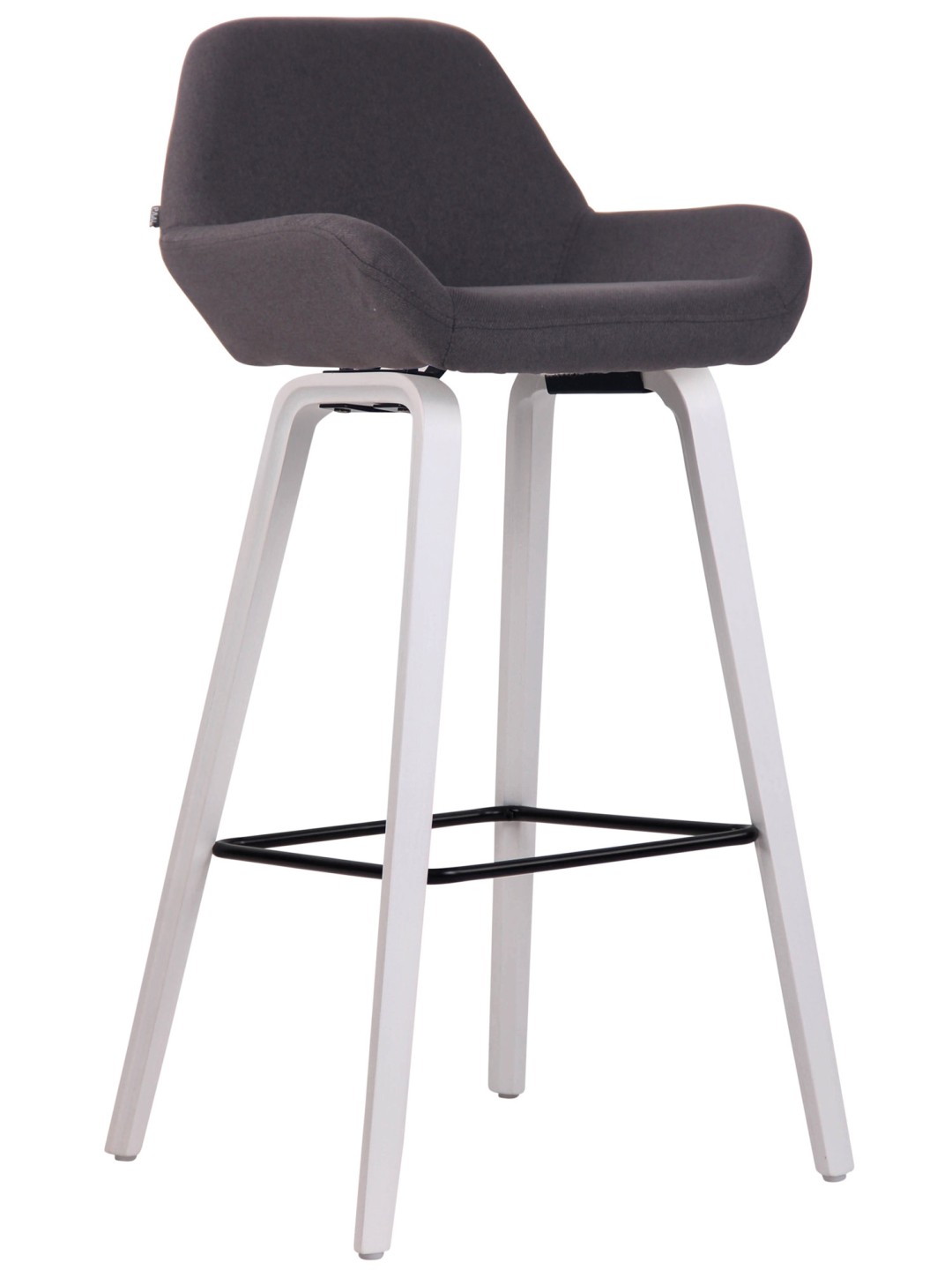 Barová stolička Newnan látka 4-nohý rám (dub), čierna