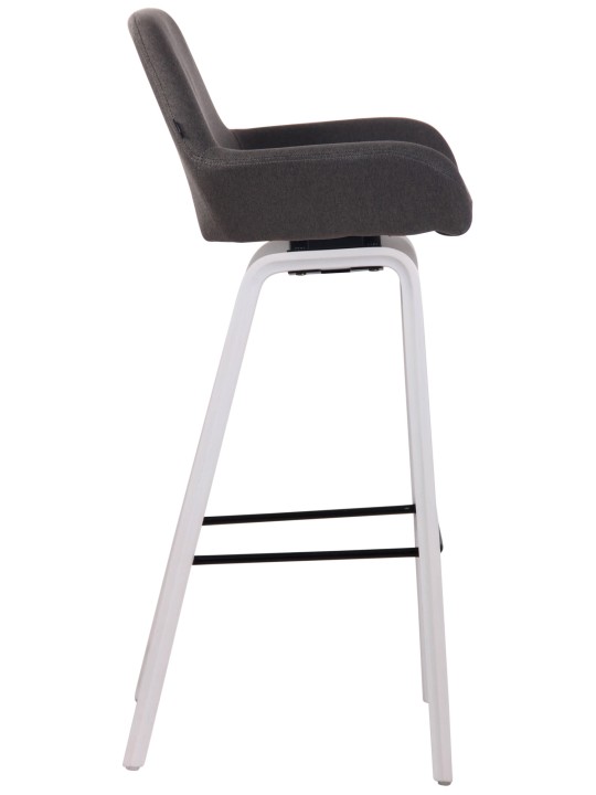 Barová stolička Newnan látka 4-nohý rám (dub), tmavosivá