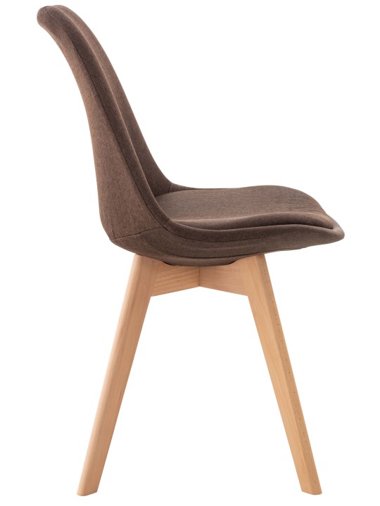 Sada 4 stoličiek Linares látka, hnedá