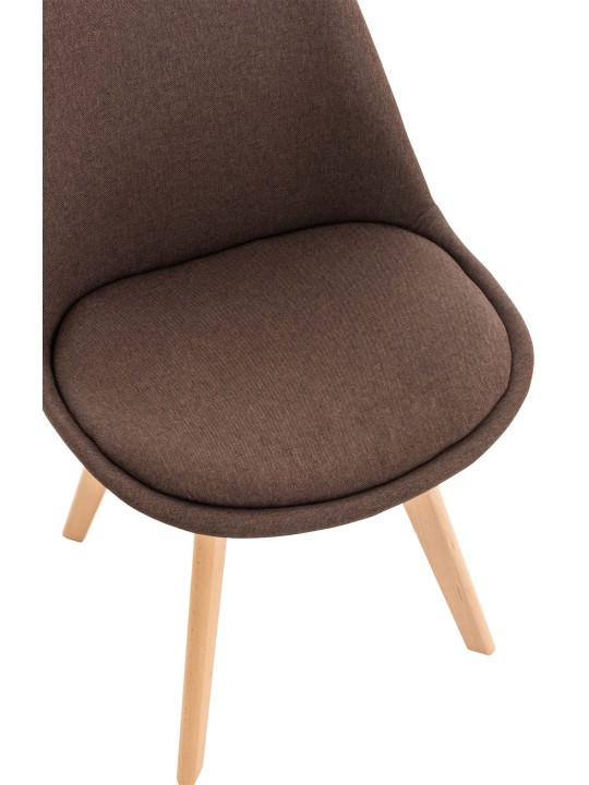 Sada 4 stoličiek Linares látka, hnedá