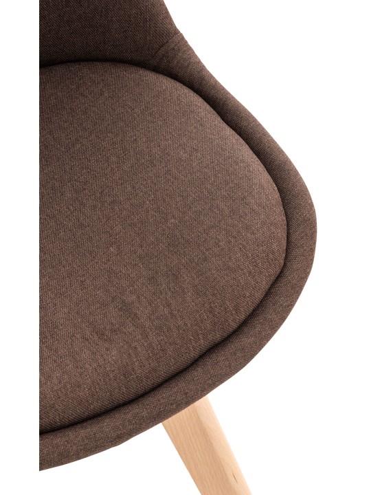 Sada 4 stoličiek Linares látka, hnedá