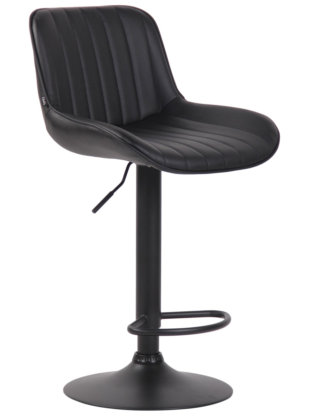 Barová stolička Lentini z umelej kože, čierna