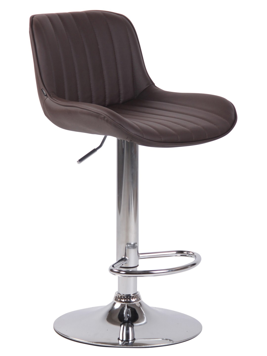 Barová stolička Lentini z umelej kože chróm, hnedá