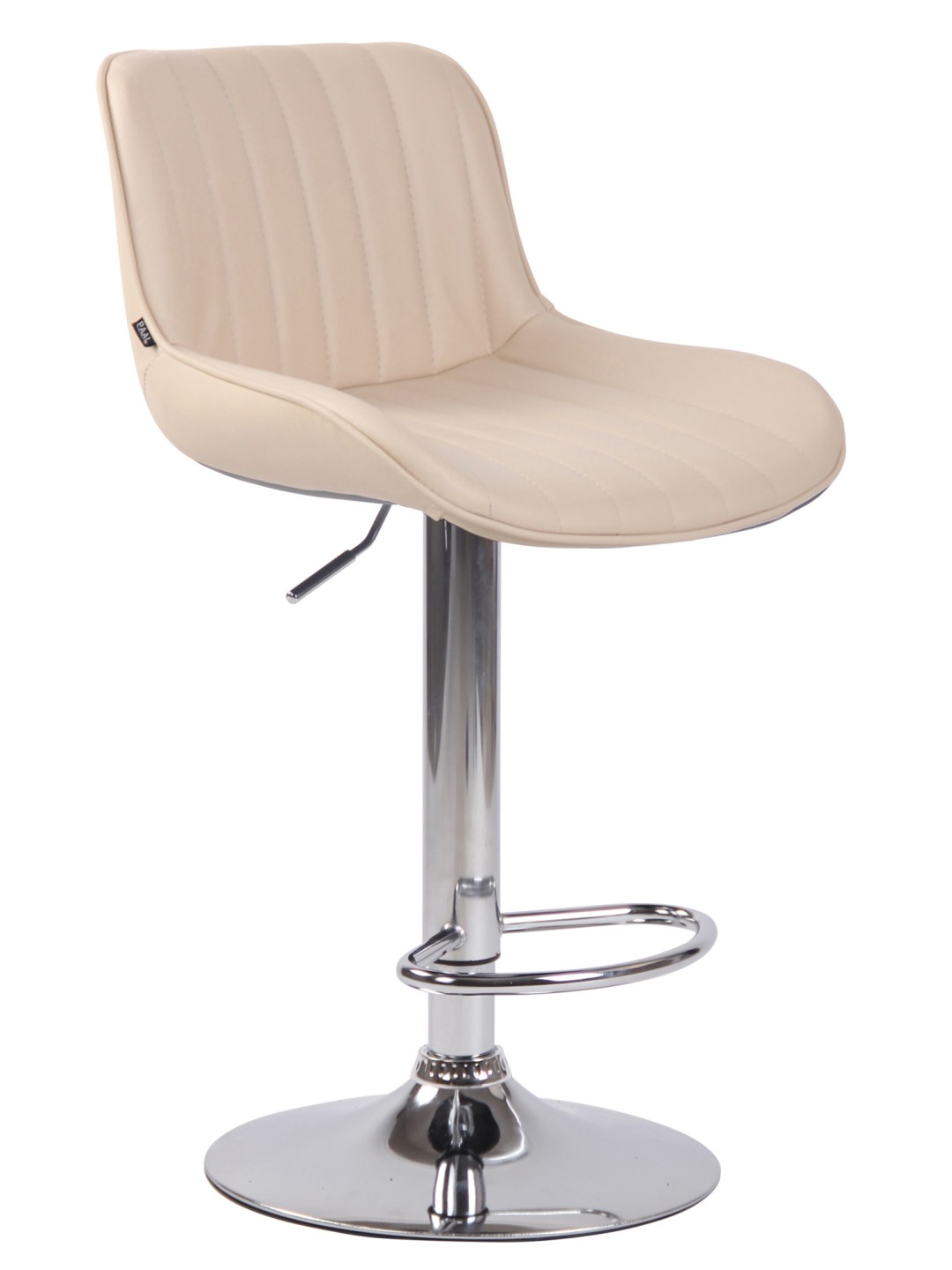 Barová stolička Lentini z umelej kože chróm, krémová