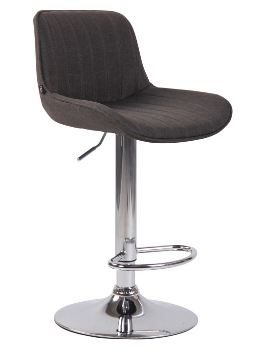 Barová stolička Lentini látka chróm, tmavosivá