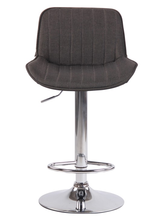 Barová stolička Lentini látka chróm, tmavosivá