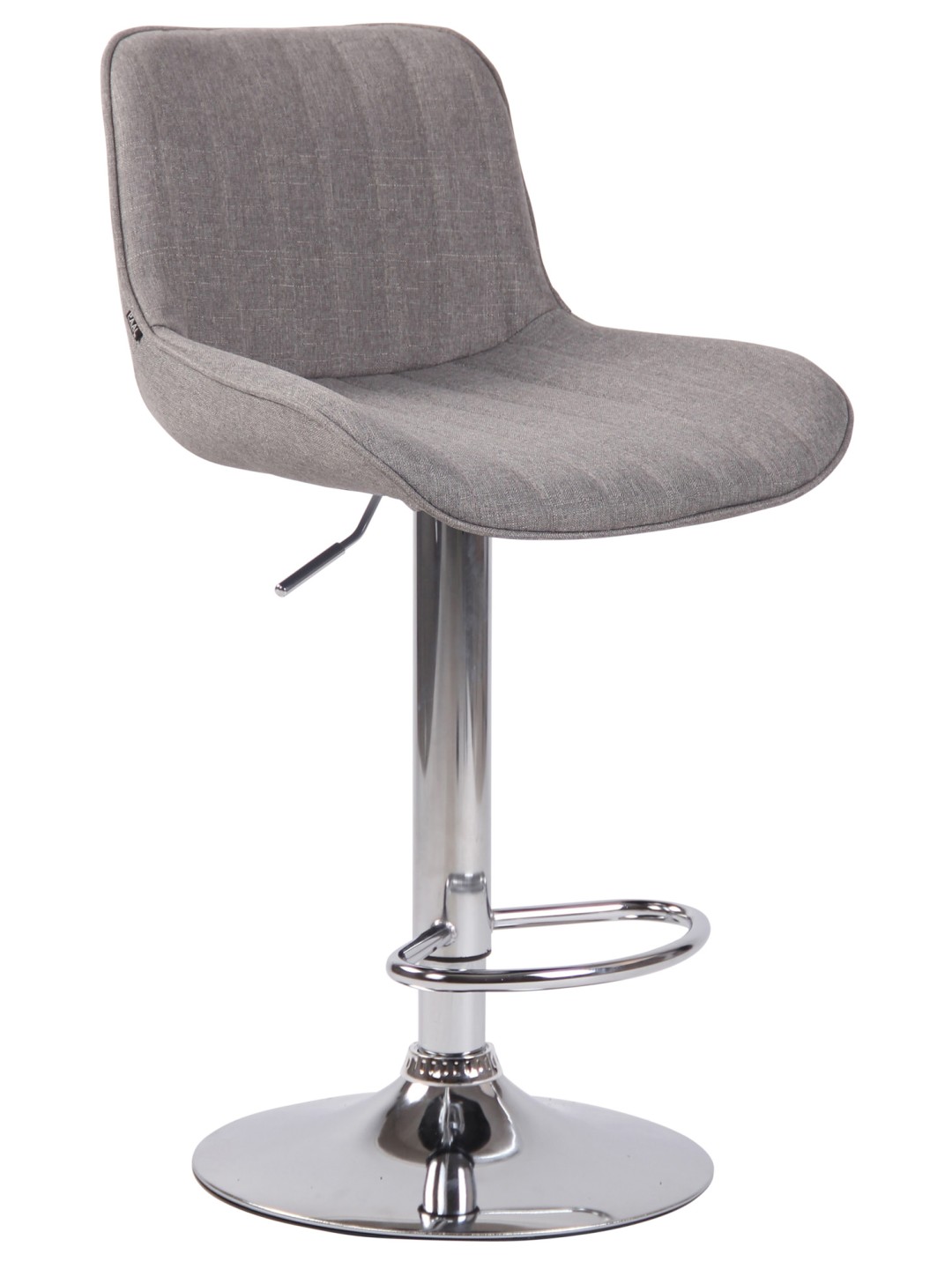 Barová stolička Lentini látka chróm, sivá