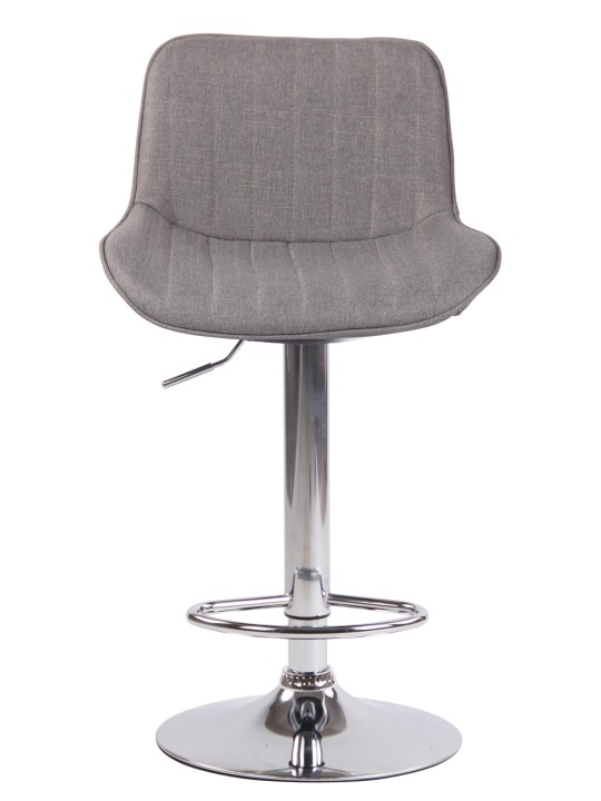 Barová stolička Lentini látka chróm, sivá