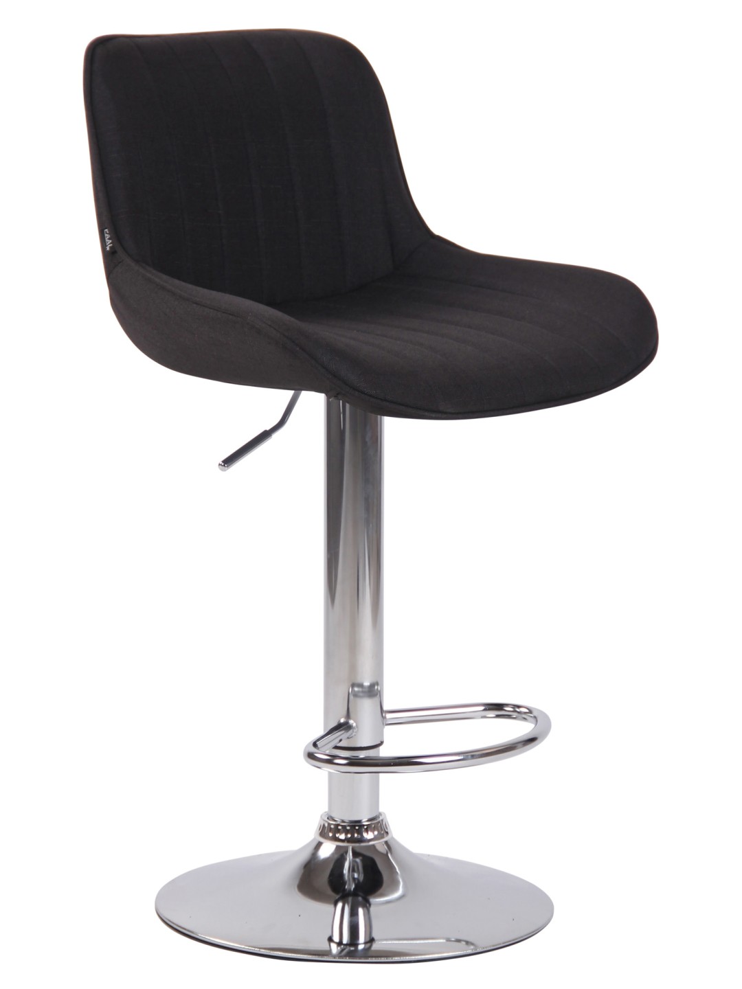 Barová stolička Lentini látka chróm, čierna