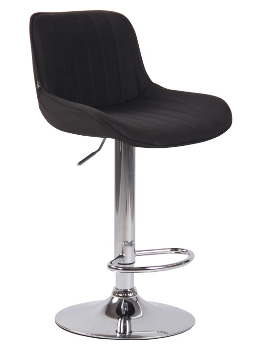 Barová stolička Lentini látka chróm, čierna