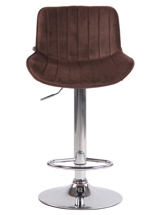Barová stolička Lentini velvet chrome, hnedá