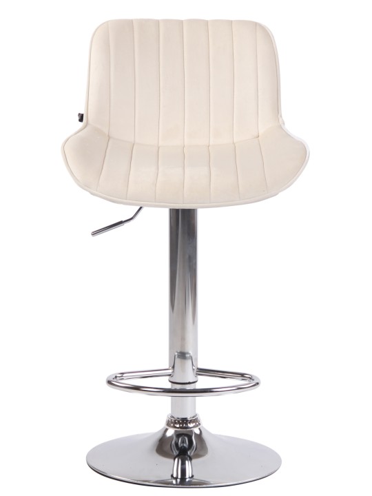 Barová stolička Lentini velvet chrome, krémová