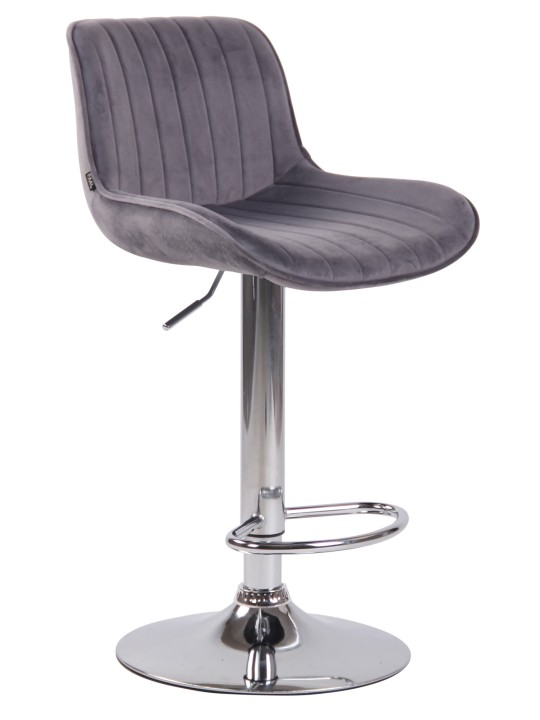 Barová stolička Lentini velvet chrome, tmavosivá