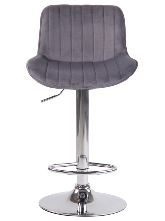 Barová stolička Lentini velvet chrome, tmavosivá