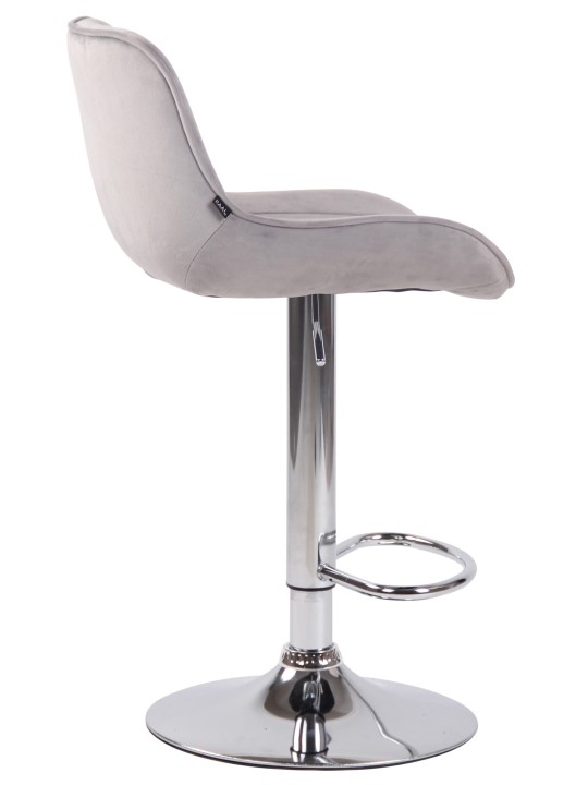 Barová stolička Lentini velvet chrome, sivá