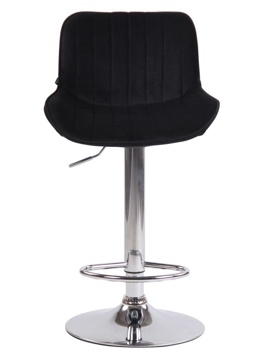 Barová stolička Lentini velvet chrome, čierna