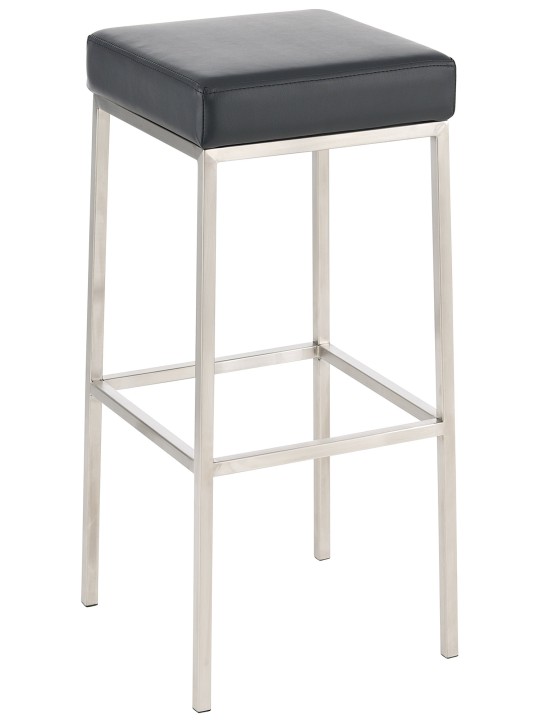 Sada 2 barových stoličiek Montreal 80 umelá koža nerez, čierna