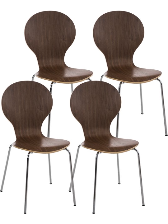 Sada 4 kresiel pre návštevníkov Diego, orech