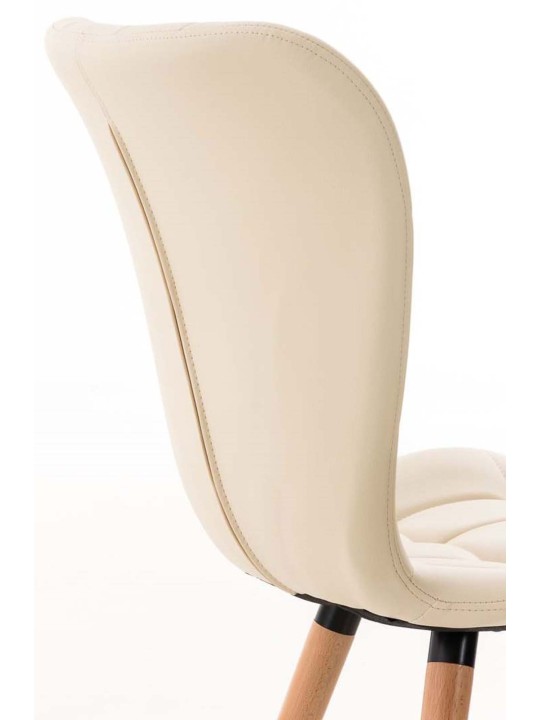 Sada 4 jedálenských stoličiek Elda z umelej kože, krémová