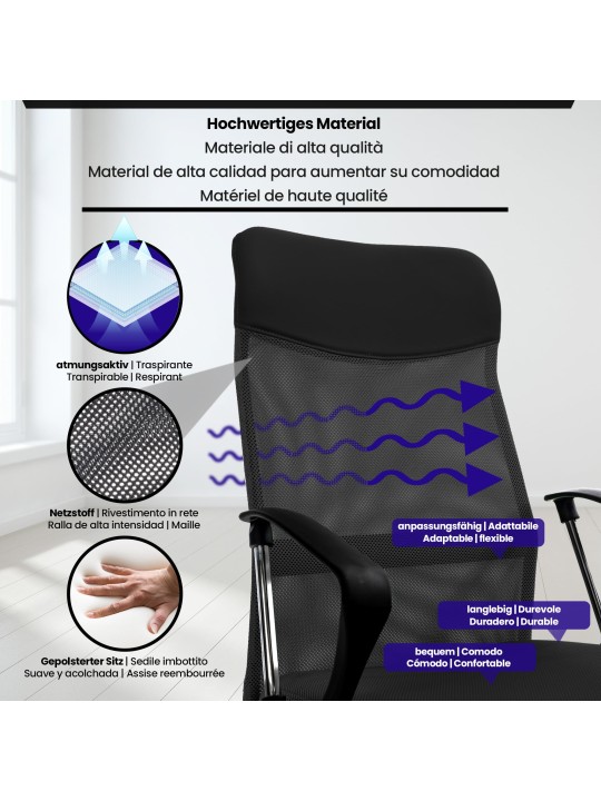 Kancelárska stolička Washington, čierna