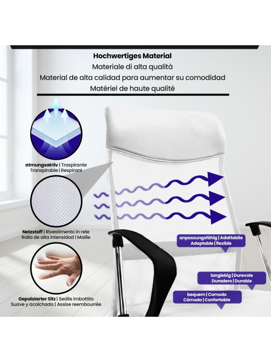 Kancelárska stolička Washington, biela