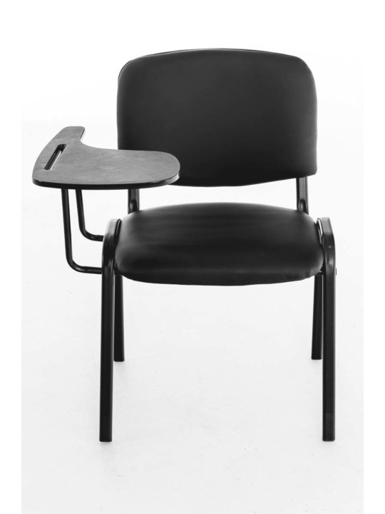 Sada 4 stoličiek Ken so skladacím stolom z umelej kože, čierna