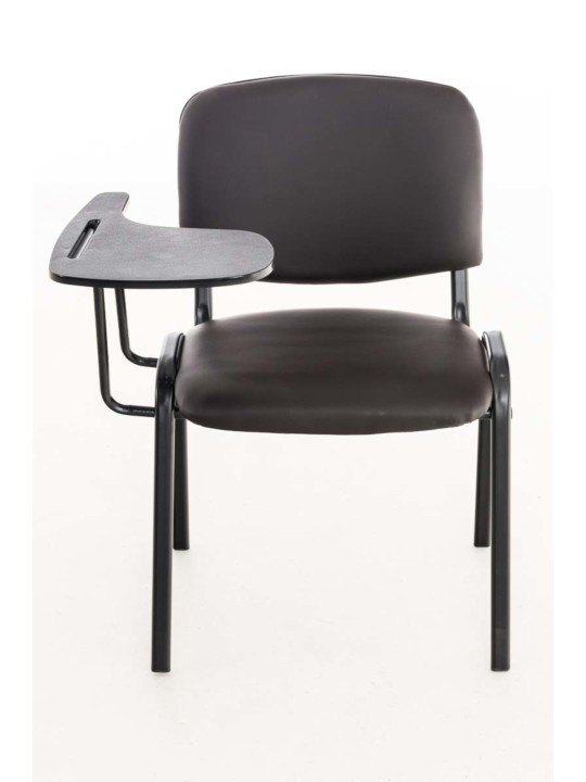 Sada 4 stoličiek Ken so skladacím stolom z umelej kože, hnedá