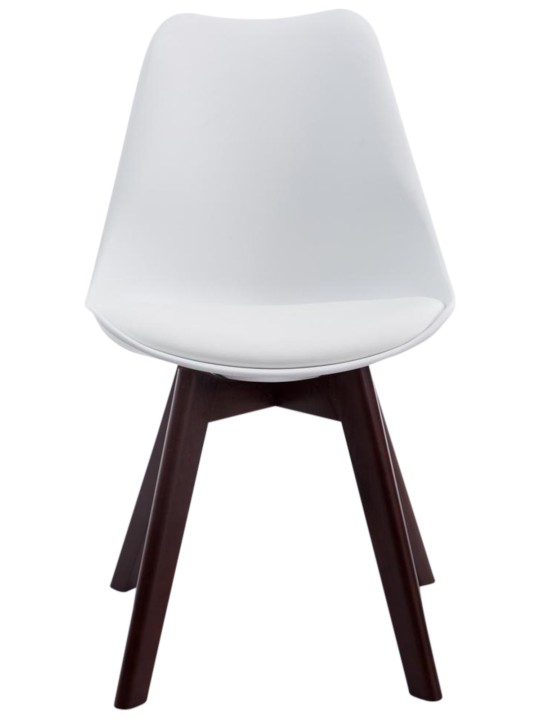 Sada 4 návštevníckych stoličiek Borneo V2 orech imitácia kože, biela