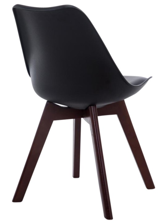 Sada 4 návštevníckych stoličiek Borneo V2 orech imitácia kože, čierna