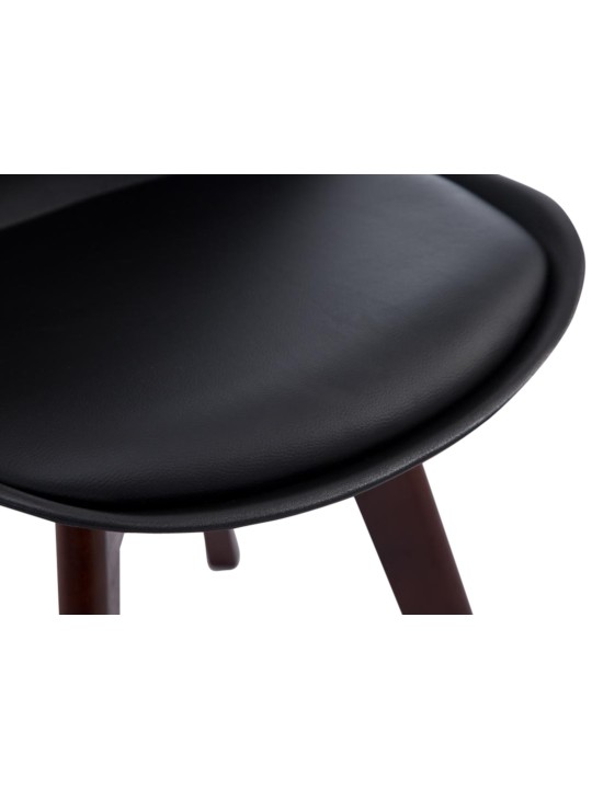 Sada 4 návštevníckych stoličiek Borneo V2 orech imitácia kože, čierna