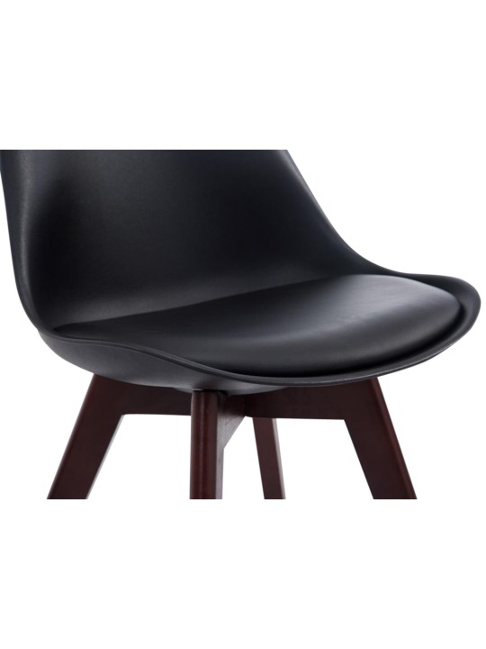 Sada 4 návštevníckych stoličiek Borneo V2 orech imitácia kože, čierna