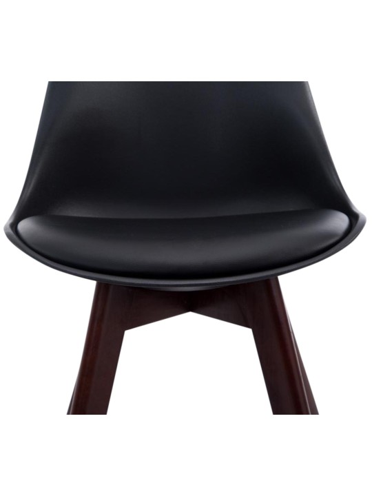 Sada 4 návštevníckych stoličiek Borneo V2 orech imitácia kože, čierna