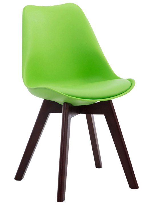 Sada 4 návštevníckych stoličiek Borneo V2 orech imitácia kože, zelená