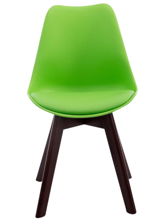 Sada 4 návštevníckych stoličiek Borneo V2 orech imitácia kože, zelená