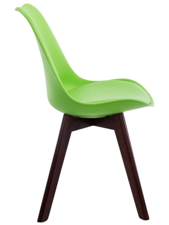 Sada 4 návštevníckych stoličiek Borneo V2 orech imitácia kože, zelená