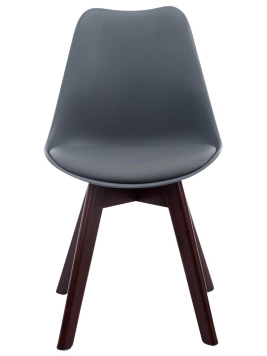 Sada 4 návštevníckych stoličiek Borneo V2 orech imitácia kože, sivá