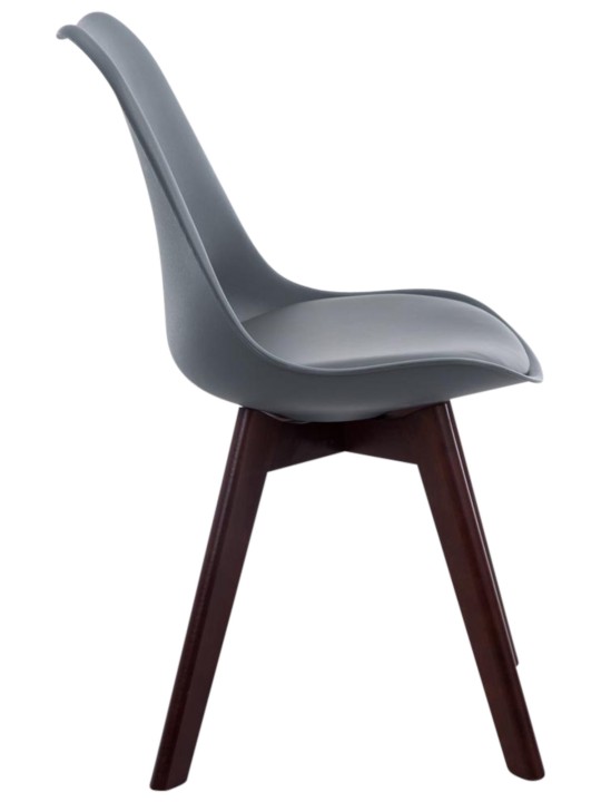 Sada 4 návštevníckych stoličiek Borneo V2 orech imitácia kože, sivá