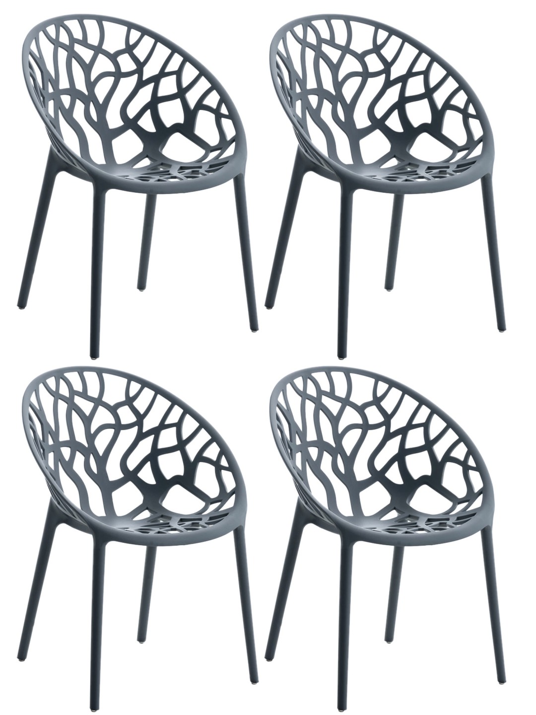 Sada 4 stoličiek Hope, antracitová