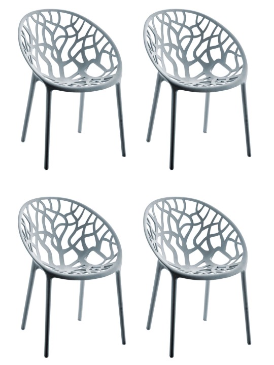 Sada 4 stoličiek Hope, sivá