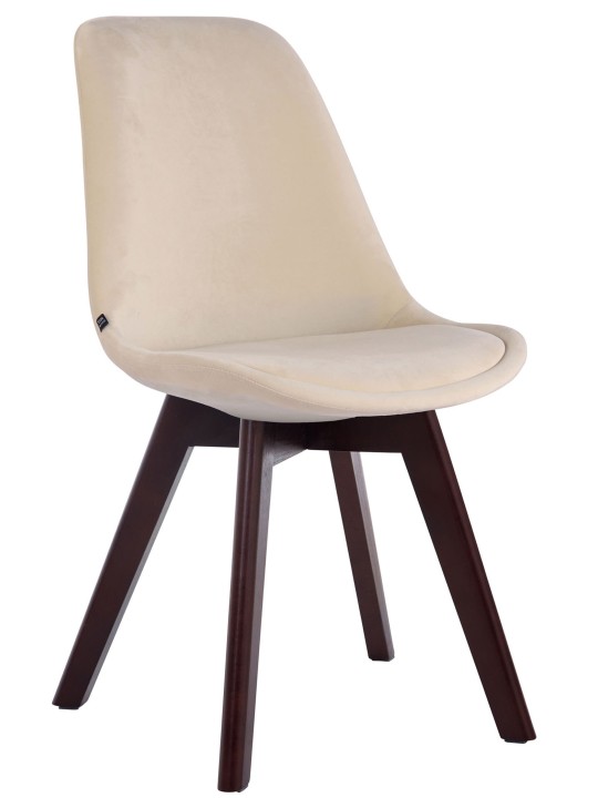 Sada 4 návštevníckych stoličiek Borneo V2 zamat orech, krémová