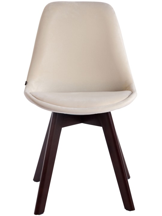 Sada 4 návštevníckych stoličiek Borneo V2 zamat orech, krémová