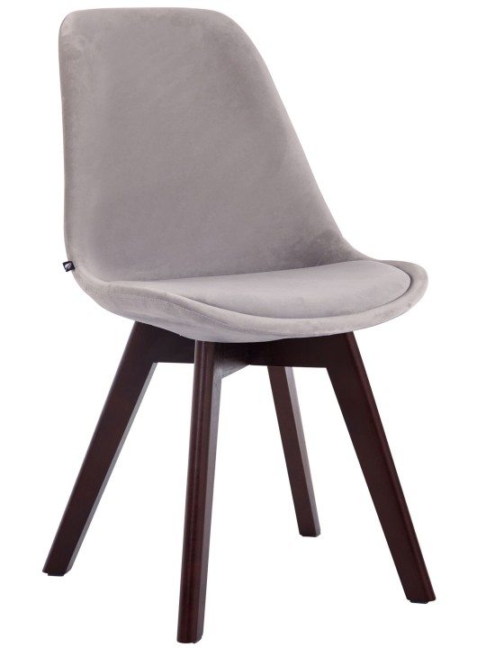Sada 4 návštevníckych stoličiek Borneo V2 zamat orech, sivá