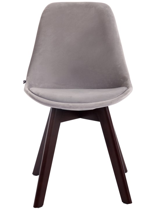 Sada 4 návštevníckych stoličiek Borneo V2 zamat orech, sivá