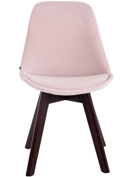 Sada 4 návštevníckych stoličiek Borneo V2 zamat orech, ružová