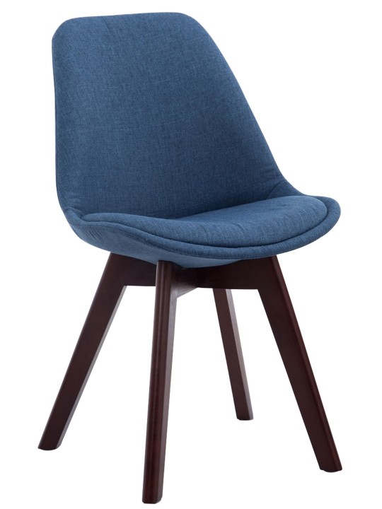 Sada 4 návštevníckych stoličiek Borneo V2 orechová látka, modrá