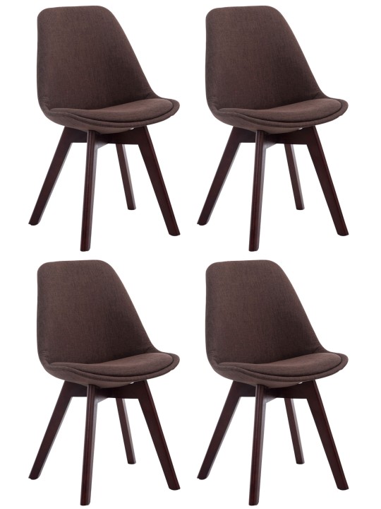 Sada 4 návštevníckych stoličiek Borneo V2 orechová látka, hnedá