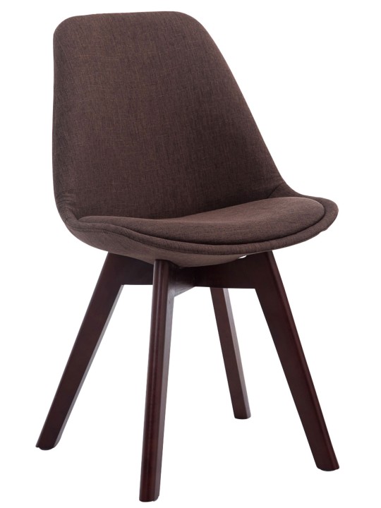 Sada 4 návštevníckych stoličiek Borneo V2 orechová látka, hnedá