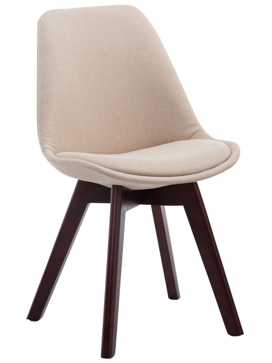 Sada 4 návštevníckych stoličiek Borneo V2 orechová látka, krémová